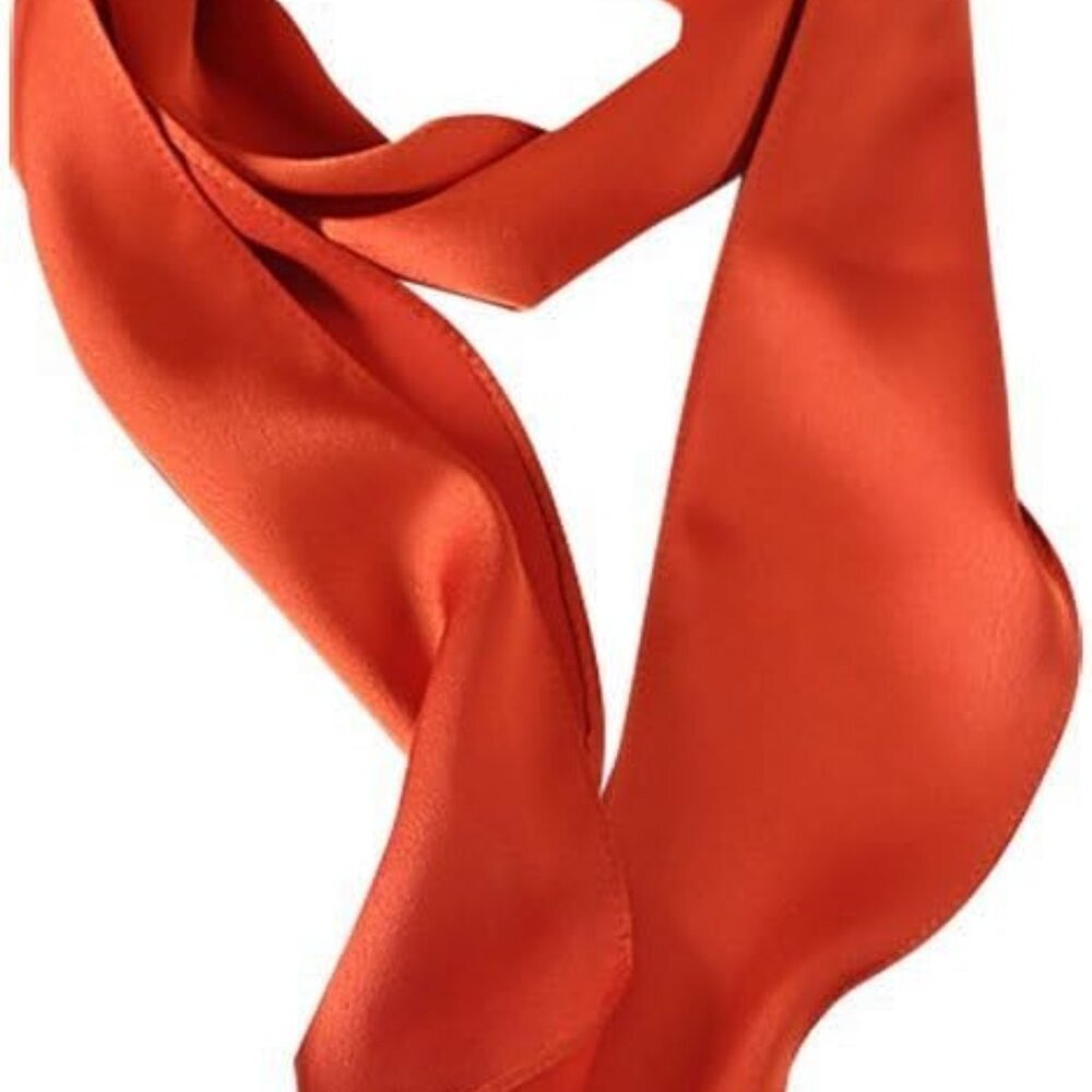 Solid Color Long Neckerchief Pure Skinny Scarf Necktie for 50's Costume Party Ha